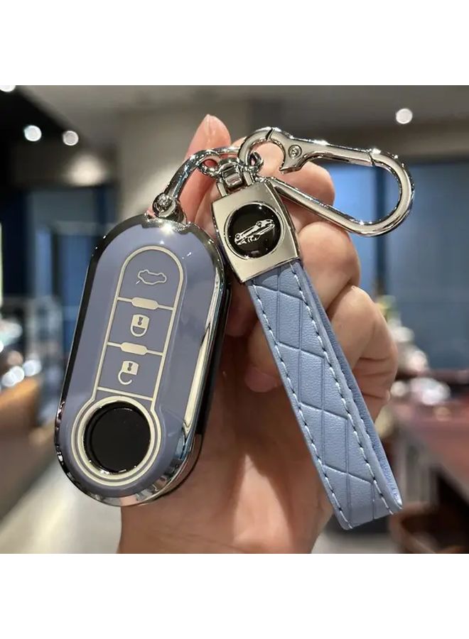 غطاء مفتاح السيارة الأرجواني لـ Fiat 500 و500L وBravo وPunto وPanda وDucato وDoblo - Image 2